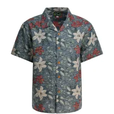 Рубашка с цветочным принтом на пуговицах