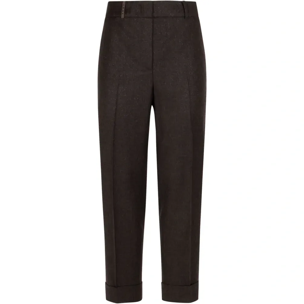 Брюки с манжетами, украшенные стразами