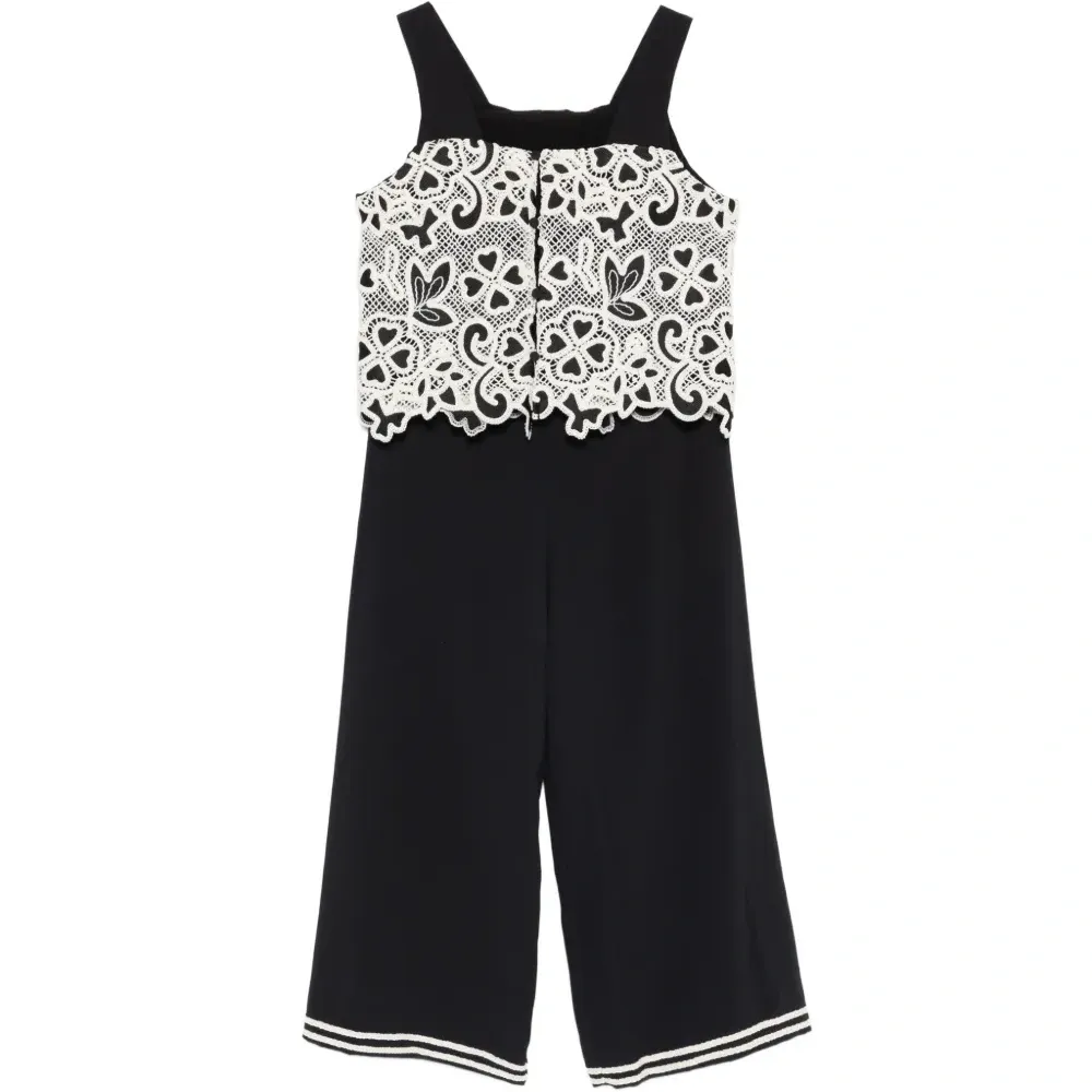 Кремовый кружевной комбинезон