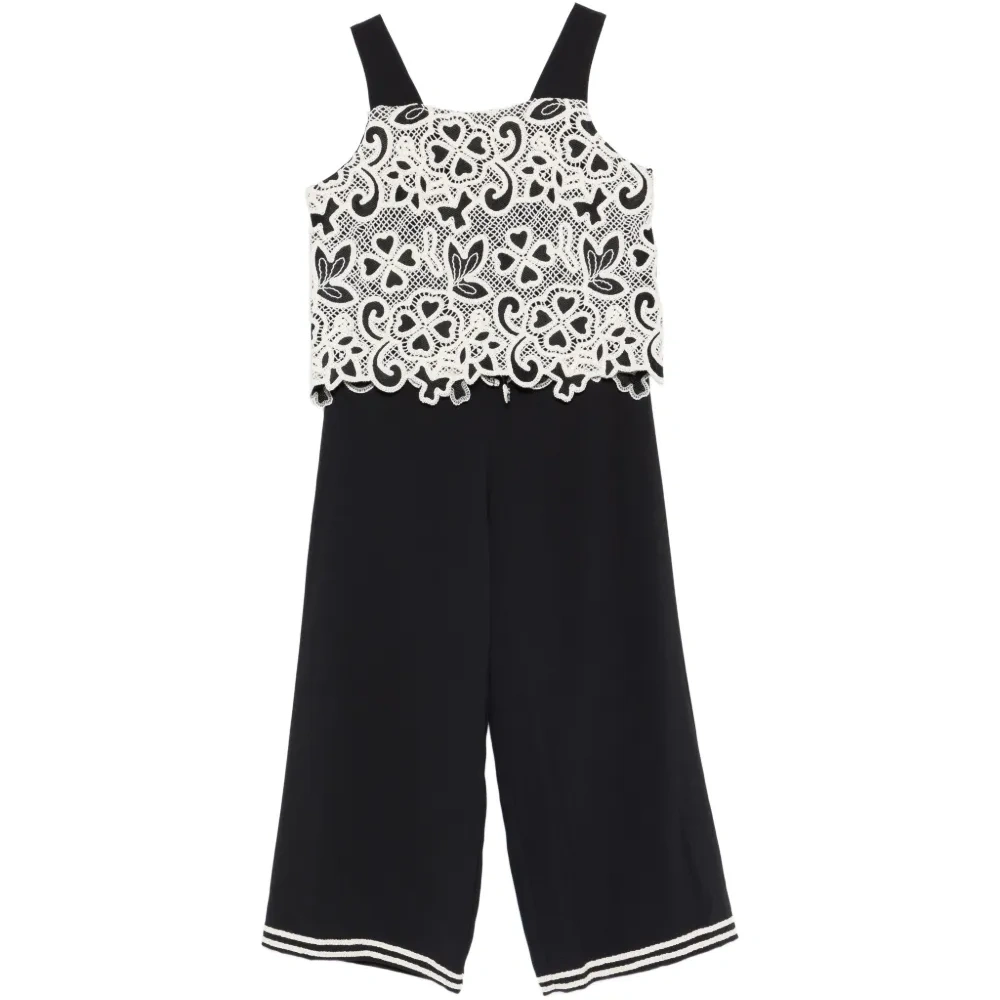 Кремовый кружевной комбинезон