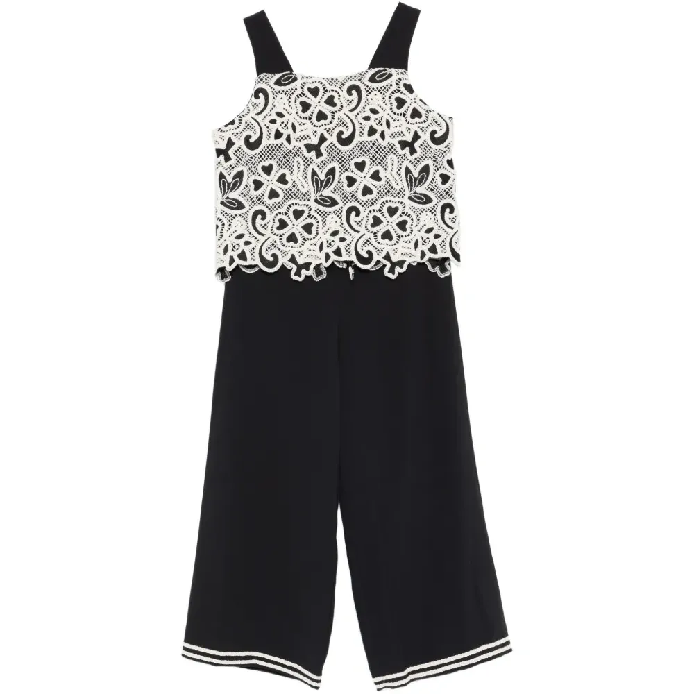 Кремовый кружевной комбинезон