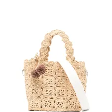 Вязаная сумка на плечо с помпонами Lito