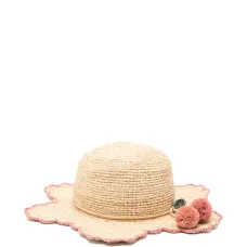 Шляпа с отделкой из помпонов
