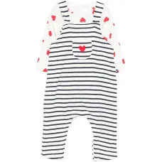 Комплект боди с принтом в виде сердечек