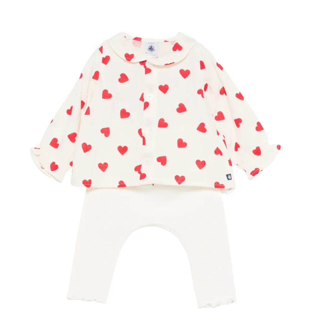 Комплект с брюками с принтом в виде сердец