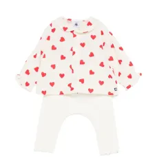 Комплект с брюками с принтом в виде сердец