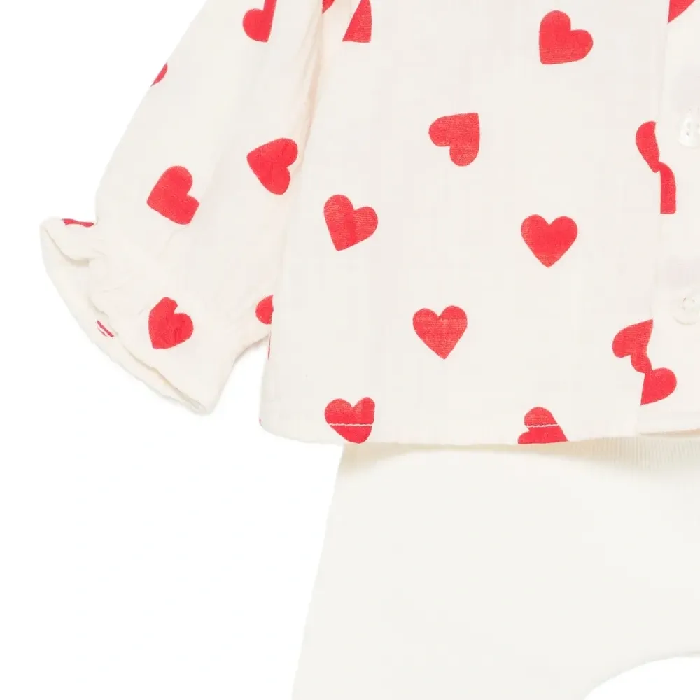 Комплект с брюками с принтом в виде сердец