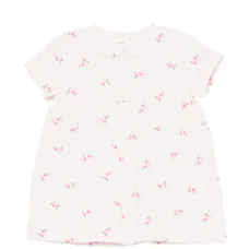 Платье с цветочным принтом и короткими рукавами