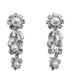 Серьги-кластеры с кристаллами в виде маргариток