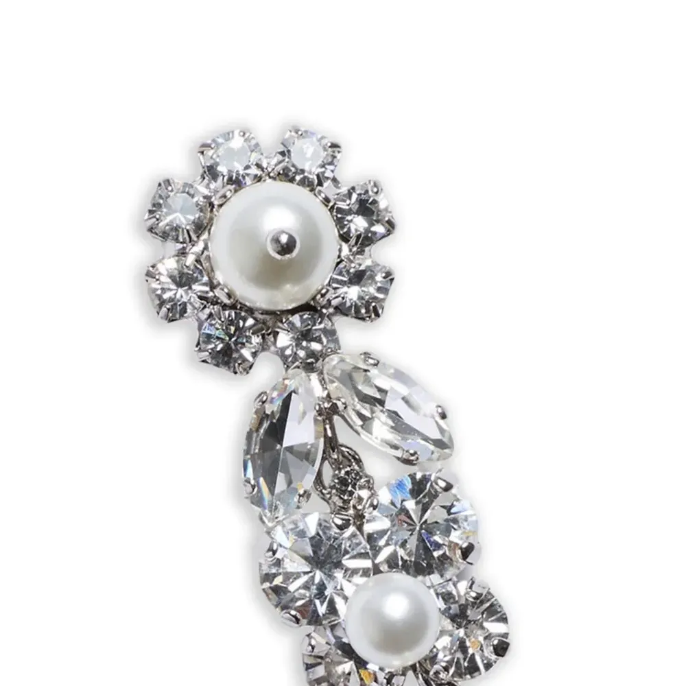 Серьги-кластеры с кристаллами в виде маргариток