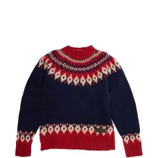 Геометрический свитер с круглым вырезом и длинными рукавами