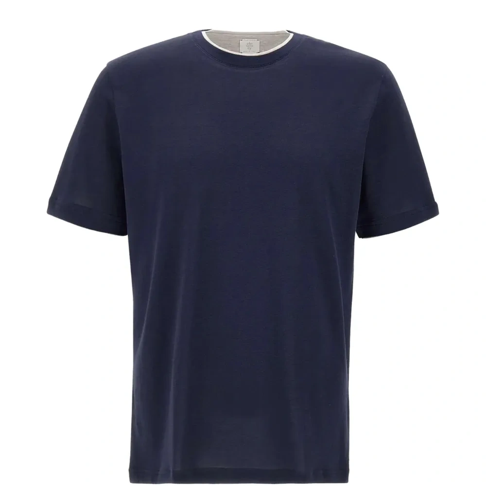 Футболка с двойным слоем и круглым вырезом