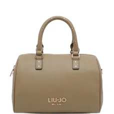 Сумка с ручкой, украшенной логотипом и стразами Сумка с ручкой, украшенной логотипом и стразами