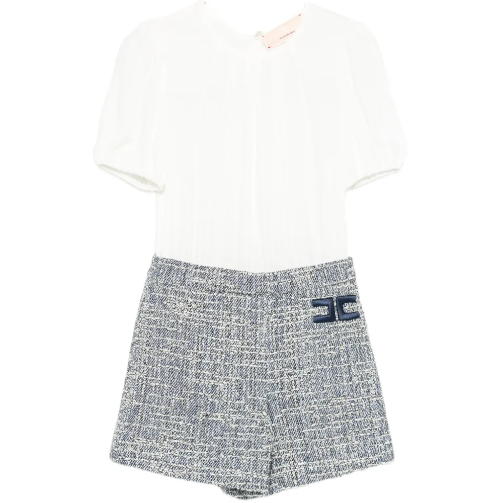 Комбинезон с короткими рукавами и нашивкой-логотипом