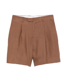 Плиссированные шорты с клапанами на карманах