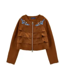 Куртка с цветочной вышивкой