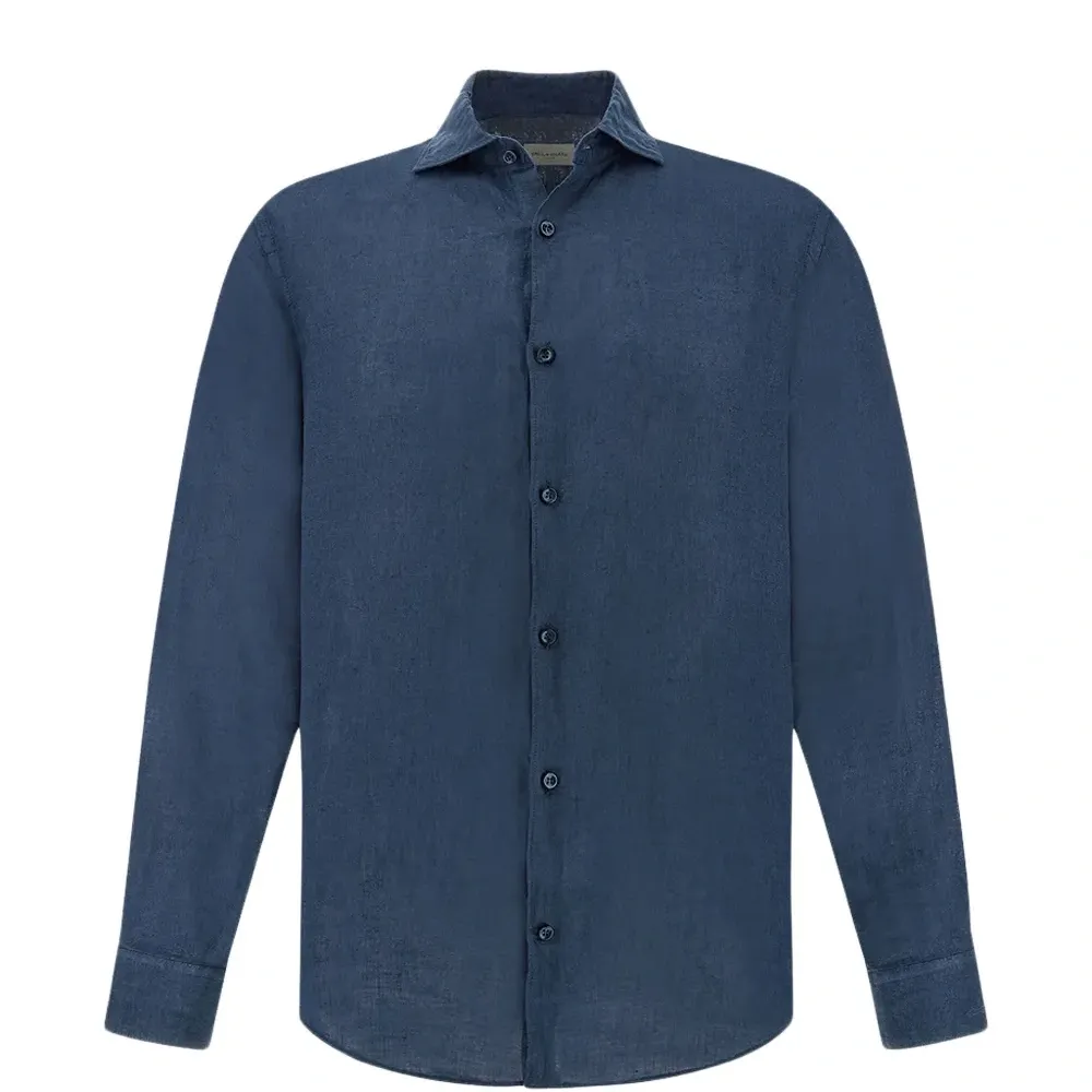 Рубашка из льна с окрашиванием готового изделия