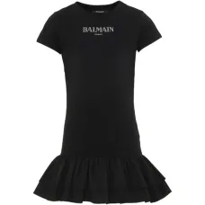 Платье с оборками и короткими рукавами