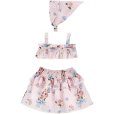 Комплект из топа и юбки с оборками и принтом Комплект из топа и юбки с оборками и принтом