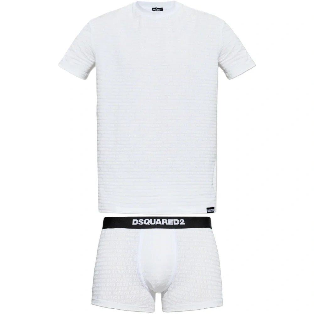 Комплект из футболки и боксеров с принтом-логотипом