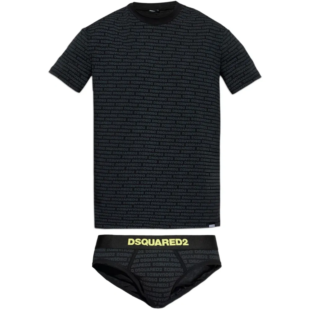 Комплект из футболки с логотипом и трусов