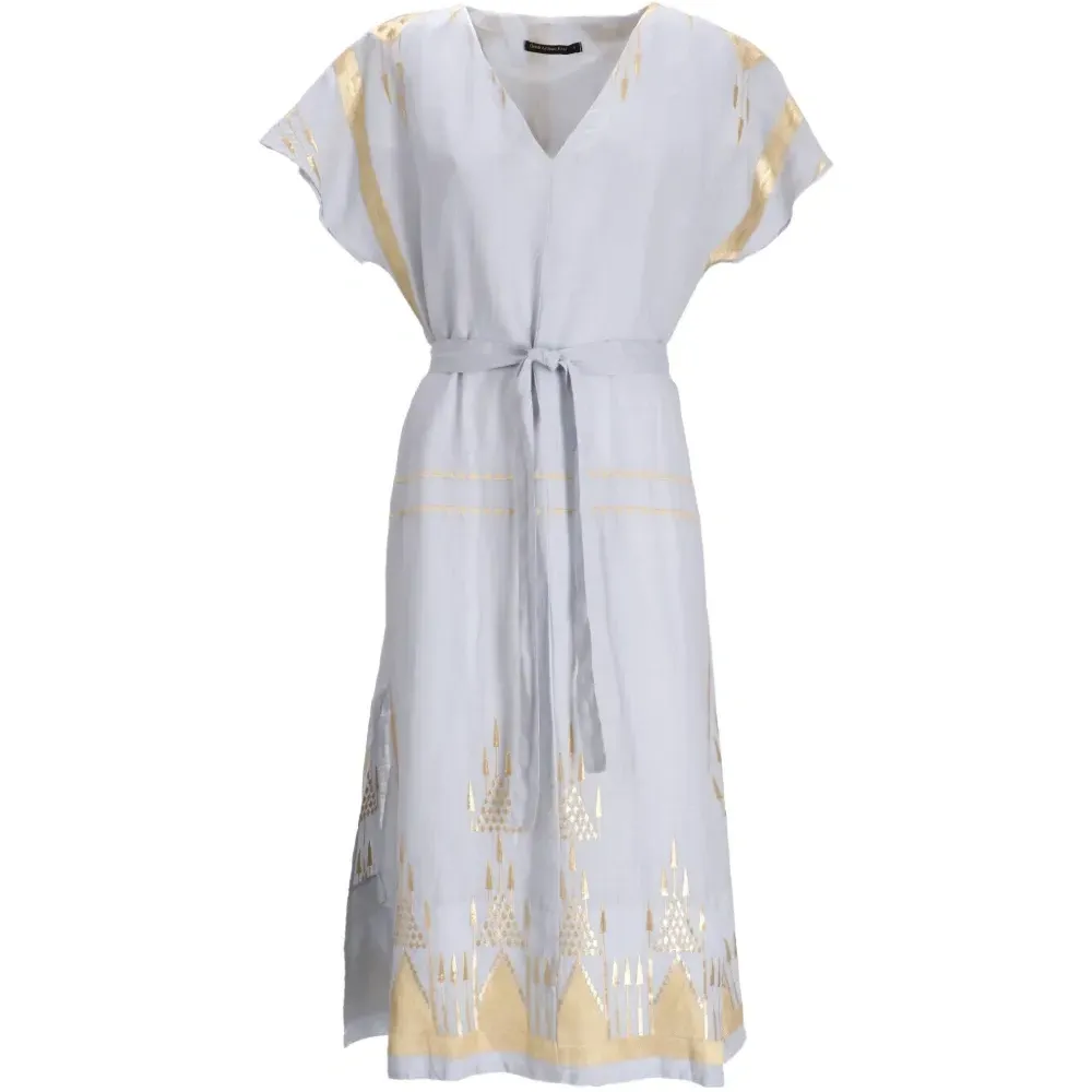 Платье миди с V-образным вырезом