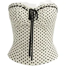 Топ с принтом в горох Andrea и завязывающимися бретелями Топ с принтом в горох Andrea и завязывающимися бретелями