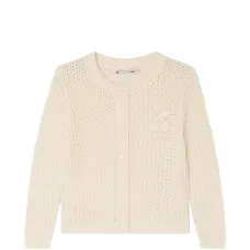 Кардиган с вишневой аппликацией на пуговицах