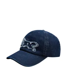 Джинсовая бейсболка с вышитым логотипом Джинсовая бейсболка с вышитым логотипом