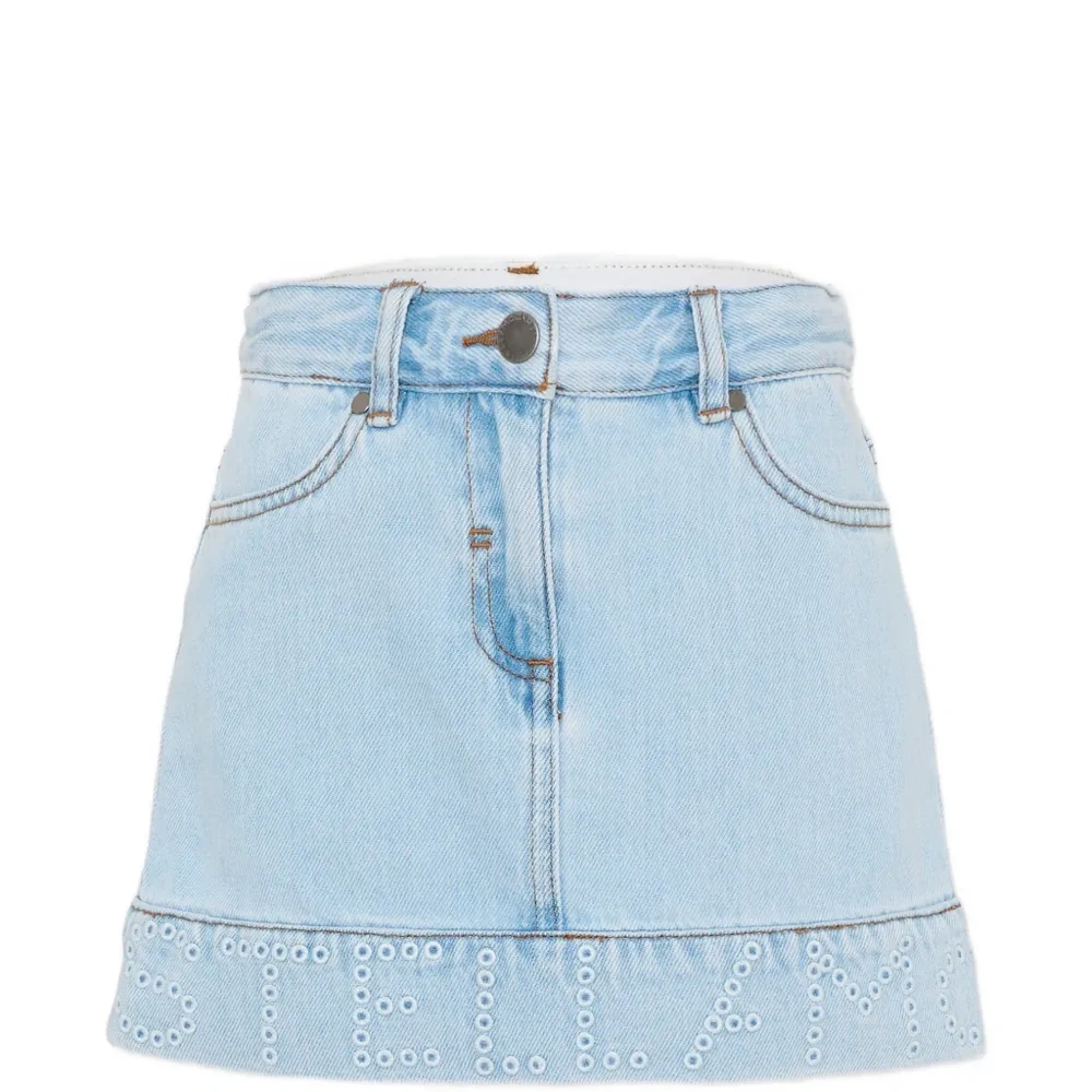 Мини-юбка с люверсами