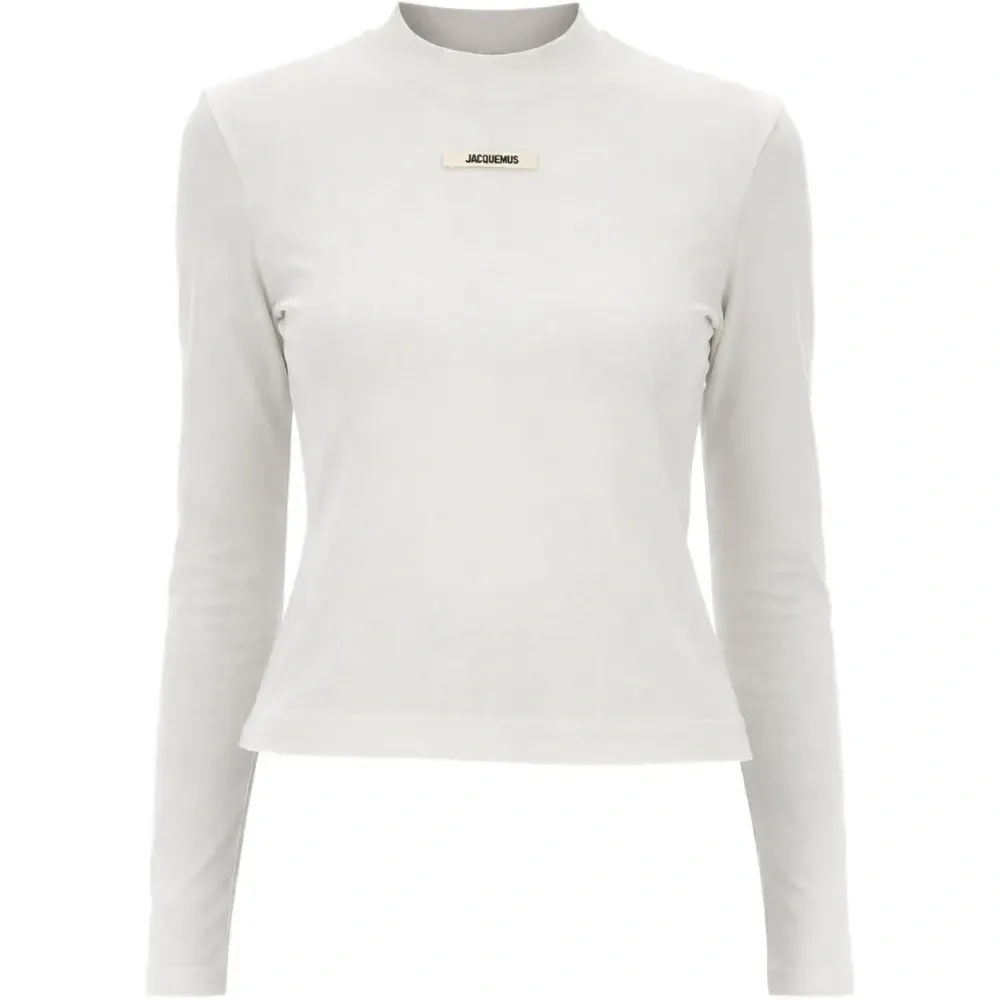 Лонгслив с воротником-стойкой