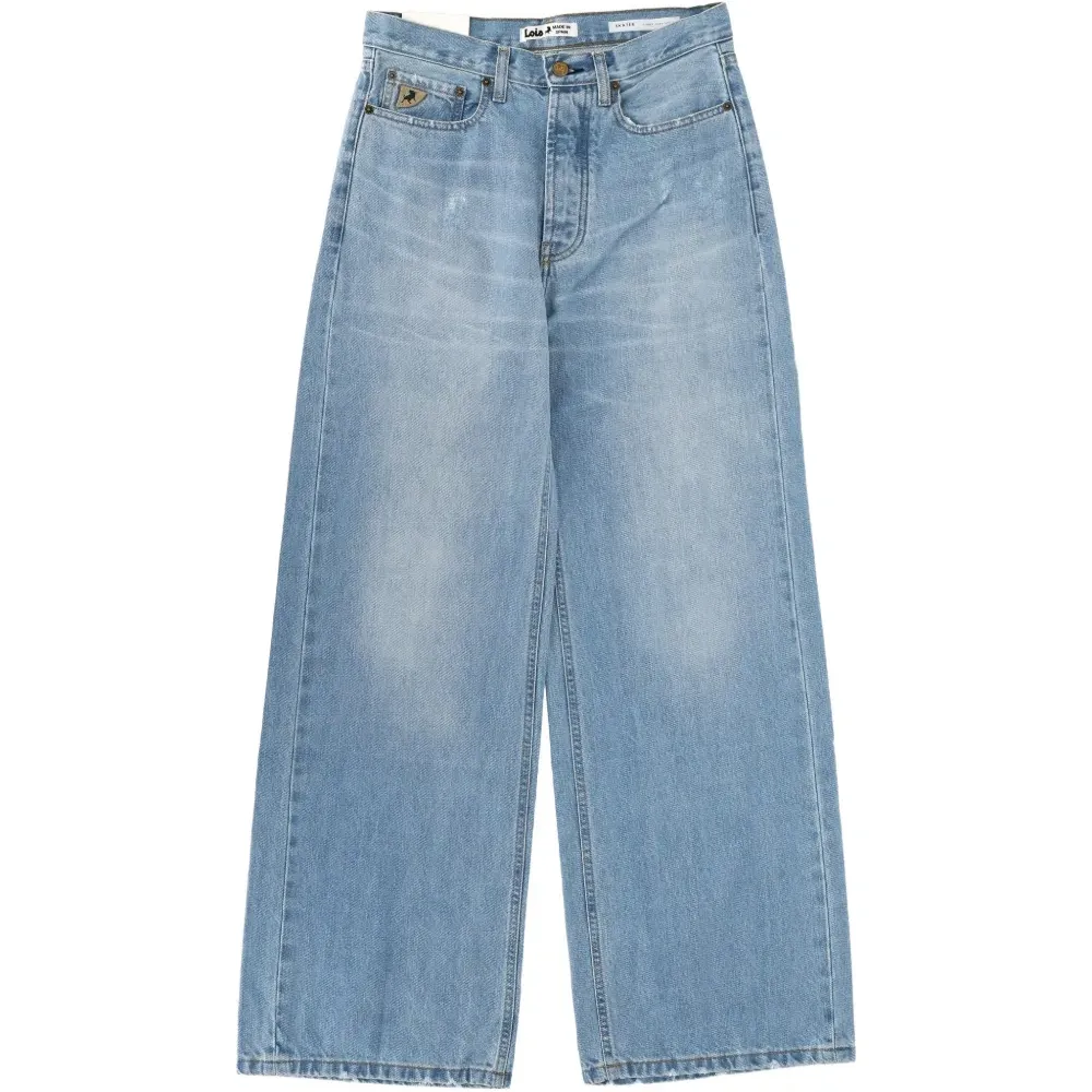 Джинсы с эффектом потертостей