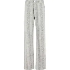 Прямые джинсы под змеиную кожу