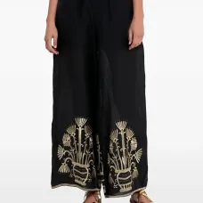 Брюки с принтом и эластичным поясом Брюки с принтом и эластичным поясом