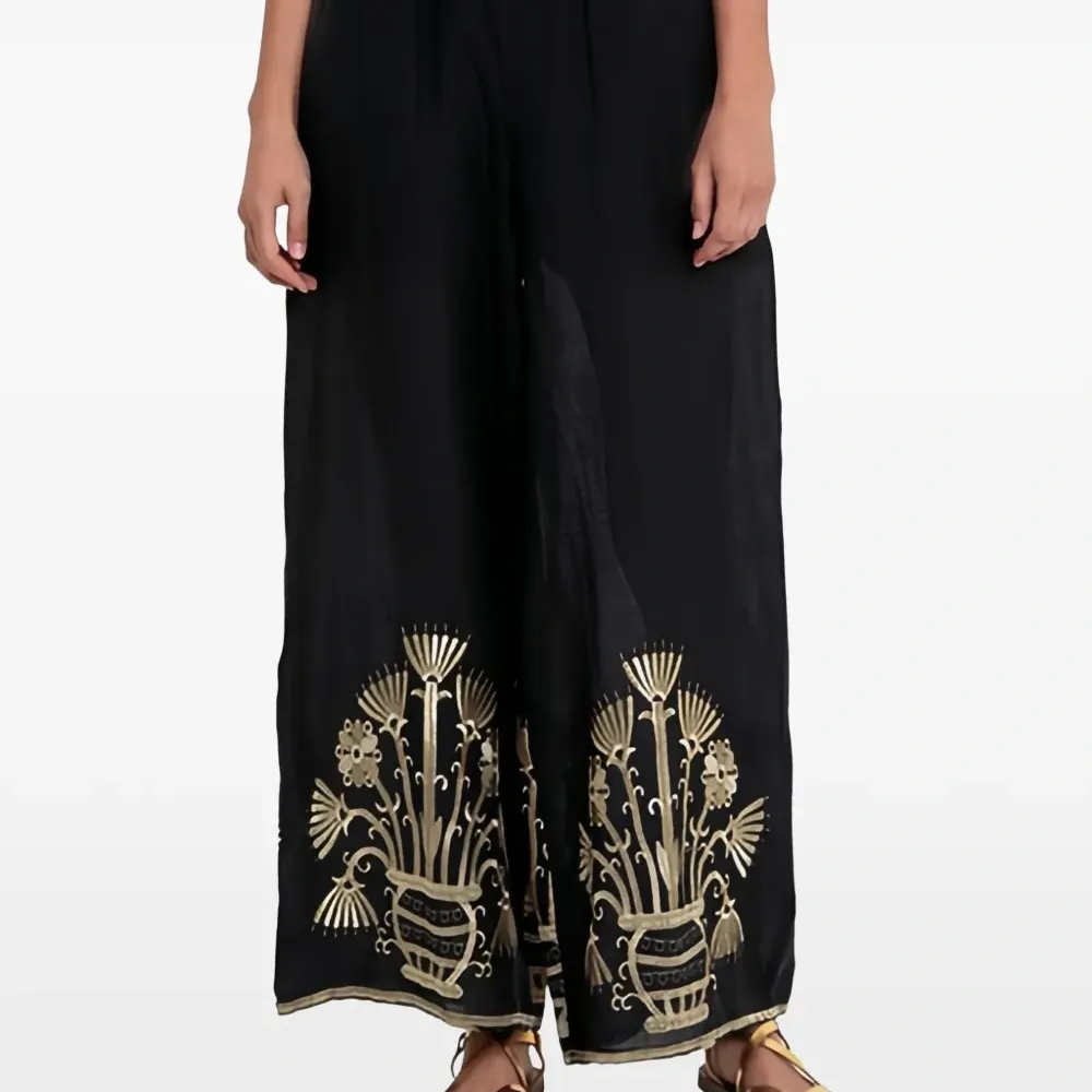 Брюки с принтом и эластичным поясом