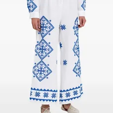 Брюки с принтом и эластичным поясом Брюки с принтом и эластичным поясом