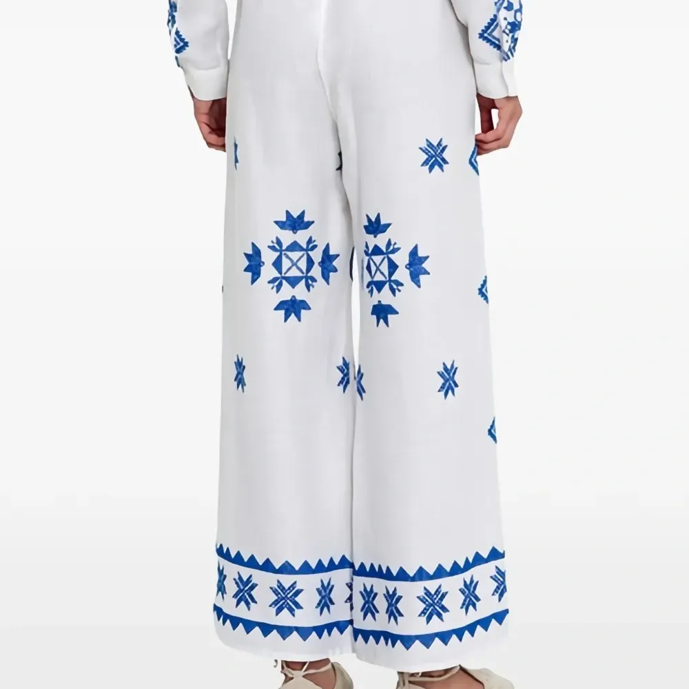 Брюки с принтом и эластичным поясом