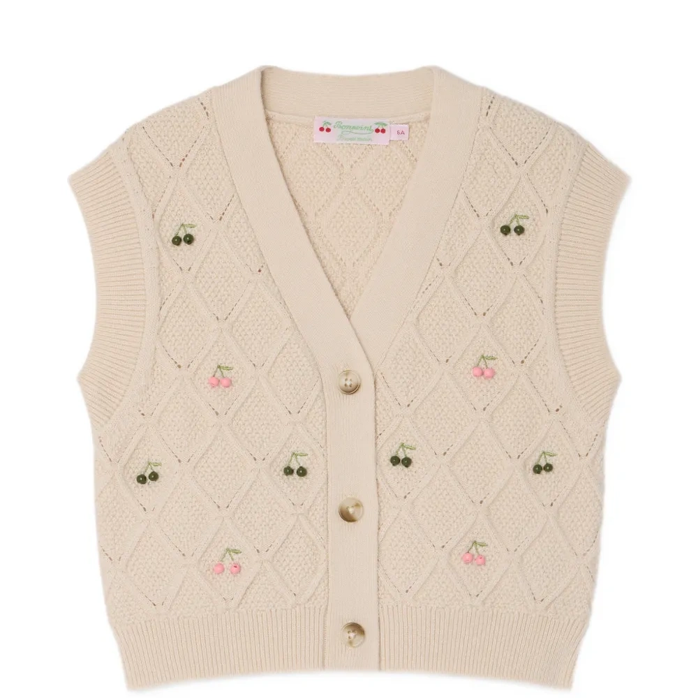 Кардиган без рукавов с узором