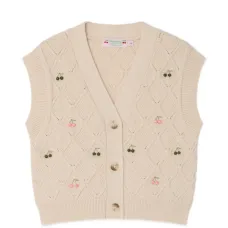 Кардиган без рукавов с узором