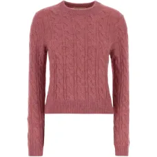 Свитер вязаный в технике "косичка"