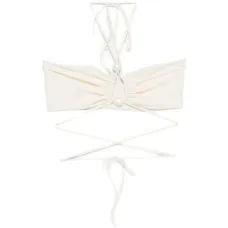 Бикини-топ с отделкой жемчугом и завязками