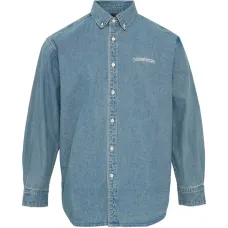 Джинсовая рубашка с длинными рукавами