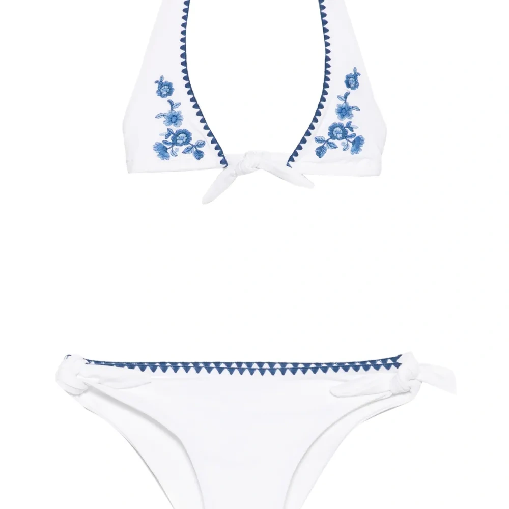 Бикини с цветочной вышивкой (комплект из двух предметов)