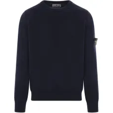 Свитер с круглым вырезом и нашивкой с логотипом