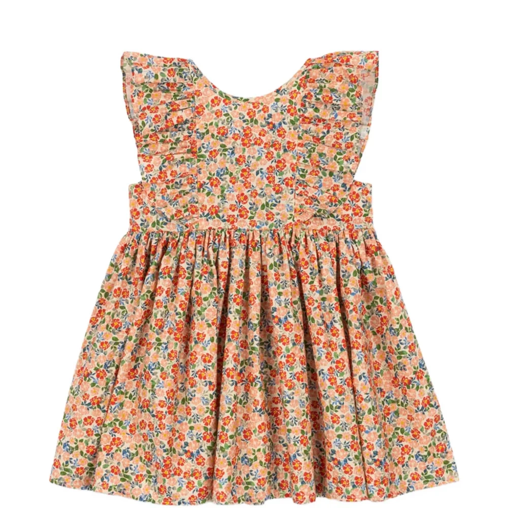 Платье с воланами и цветочным принтом