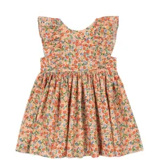 Платье с воланами и цветочным принтом