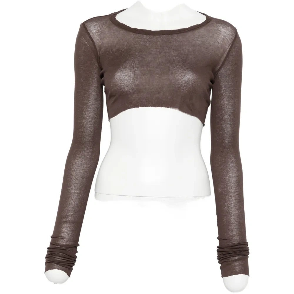 Укороченный топ с длинными рукавами Укороченный топ с длинными рукавами