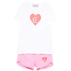 Комплект с шортами и принтом в виде сердечек