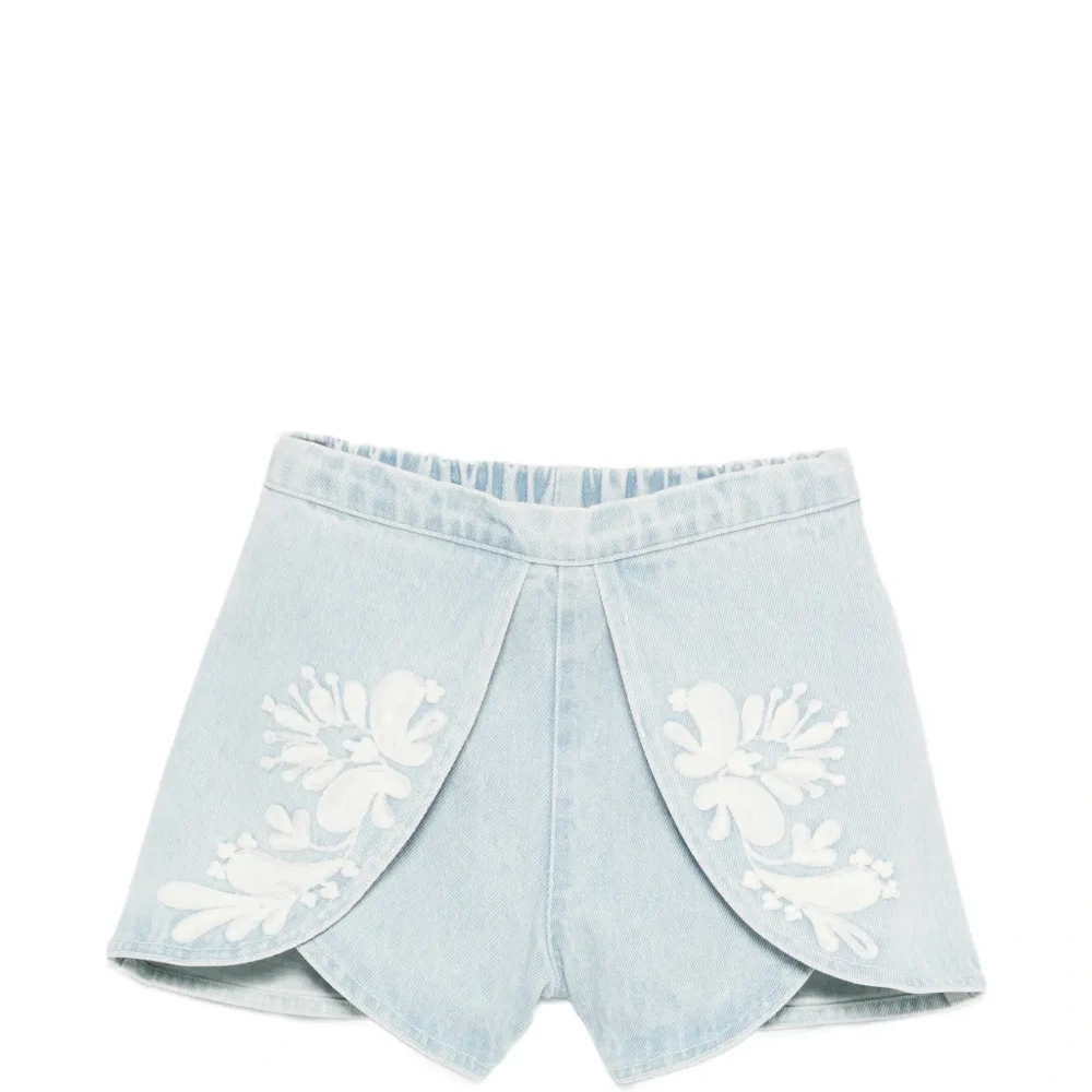 Джинсовые шорты Asya с цветочной вышивкой