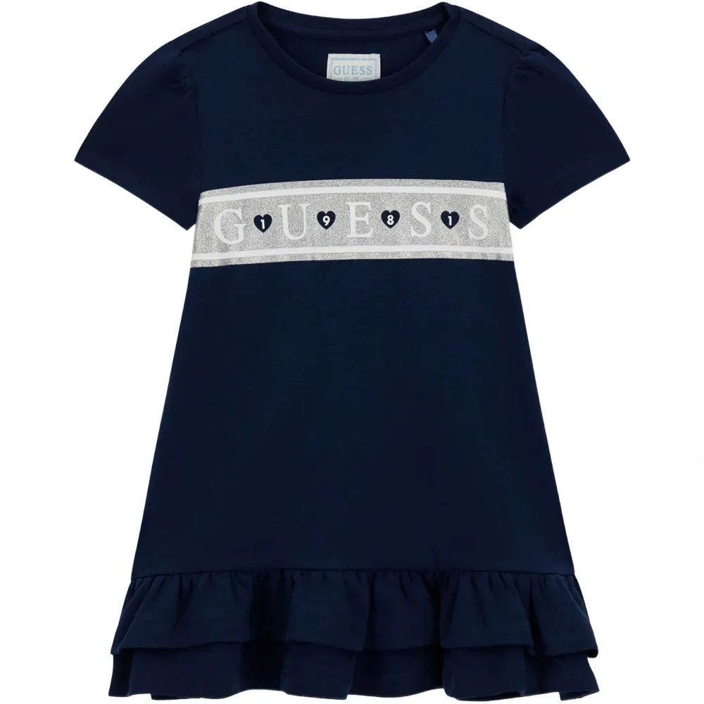 Платье с оборками и логотипом